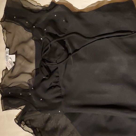 Silky Dress plus Slip with Sparkle Rhinestones NWT - Picture 5 of 6